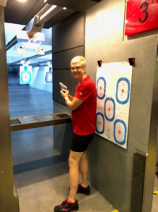 Kay Faesel at the Shooting Range